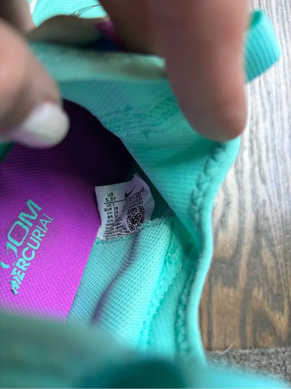 Nike mercurial air zoom indoor soccer shoes Turquoise and Purple